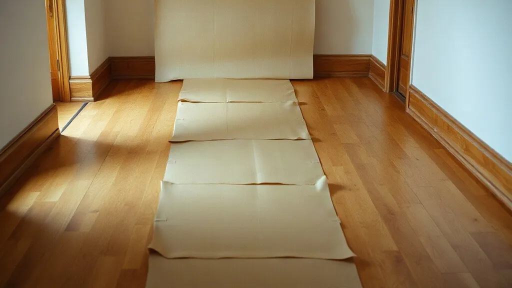 Protezione in cartone su un parquet appena posato