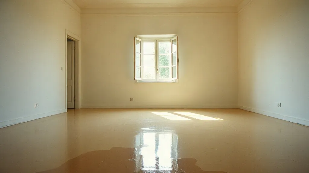 Stanza vuota col parquet ancora lucido di vernice fresca