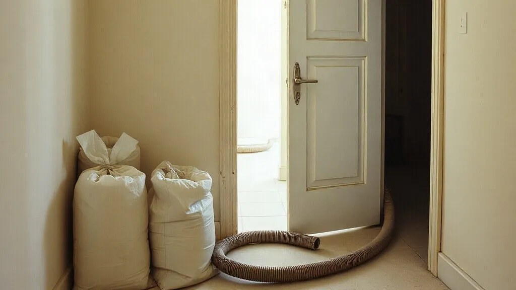 Il materiale di risulta raccolto vicino all'uscita di casa