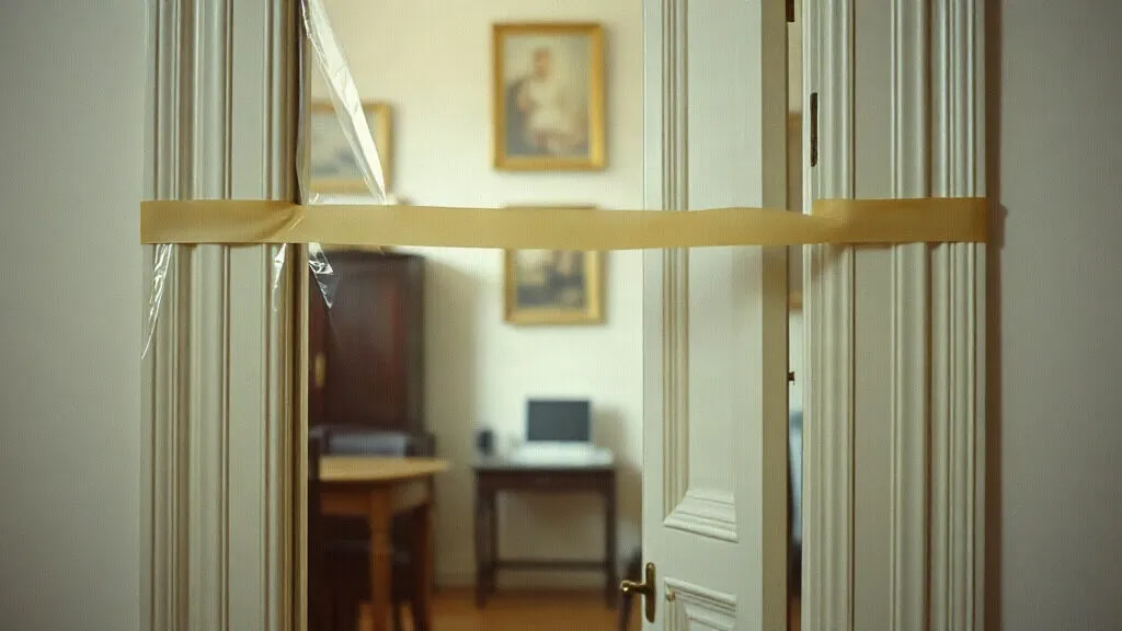 Vano di una porta sigillato per trattenere la polvere