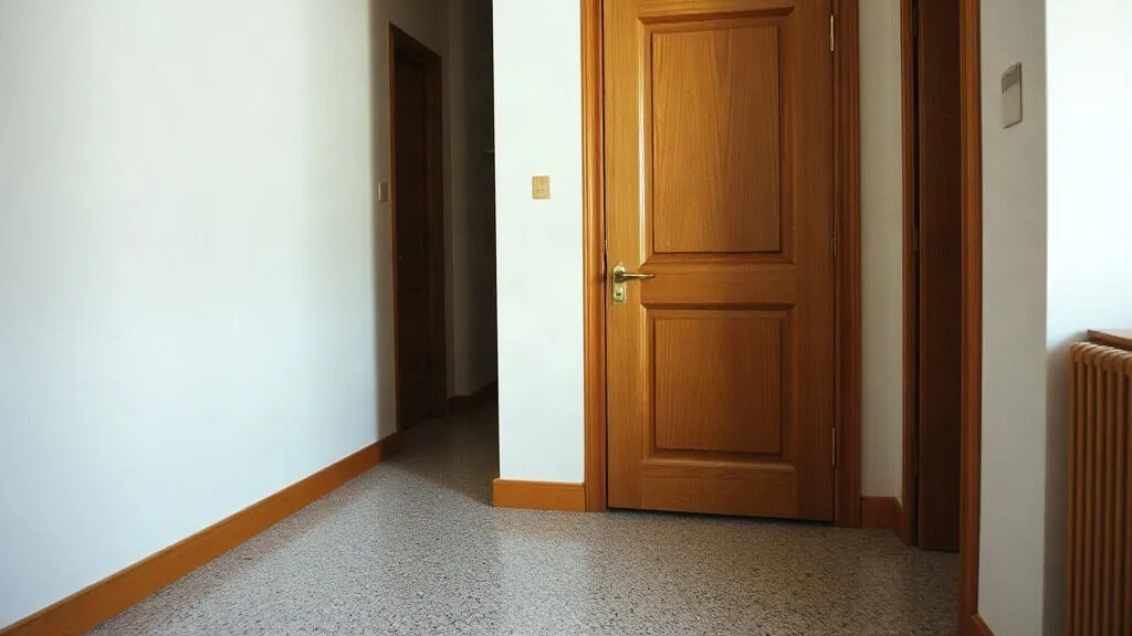 Ingresso di un appartamento d'epoca con pavimento in graniglia