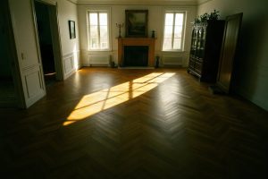 Stanza con pavimento in legno: il lavoro del parquettista Prati