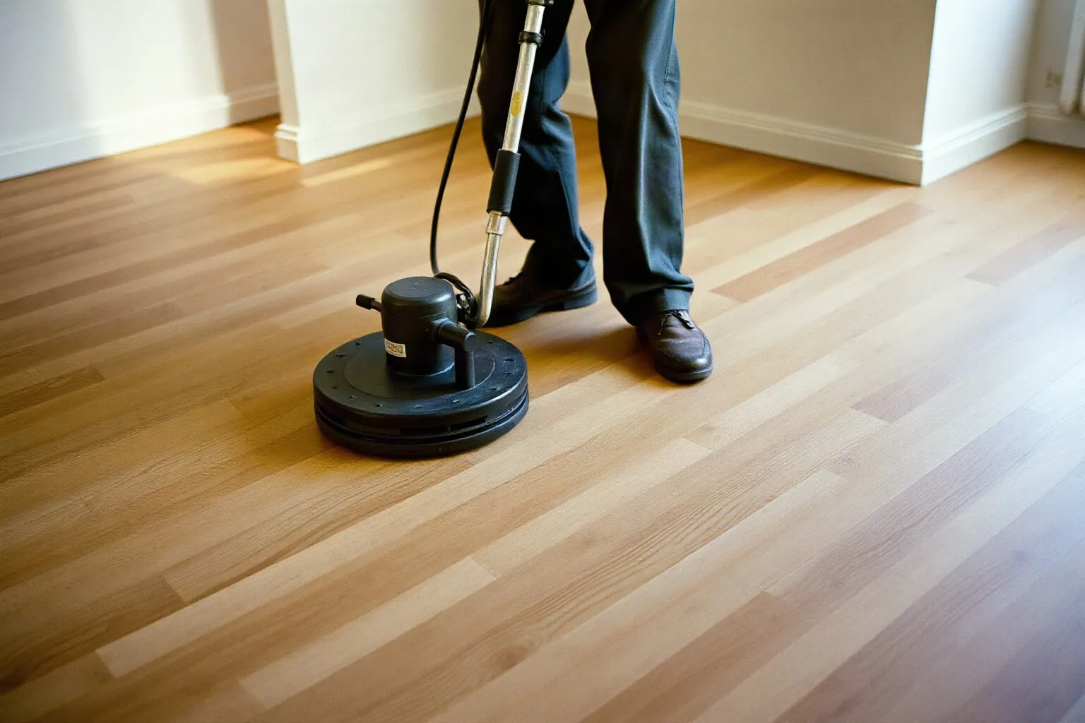 Lucidatura del parquet con la monospazzola