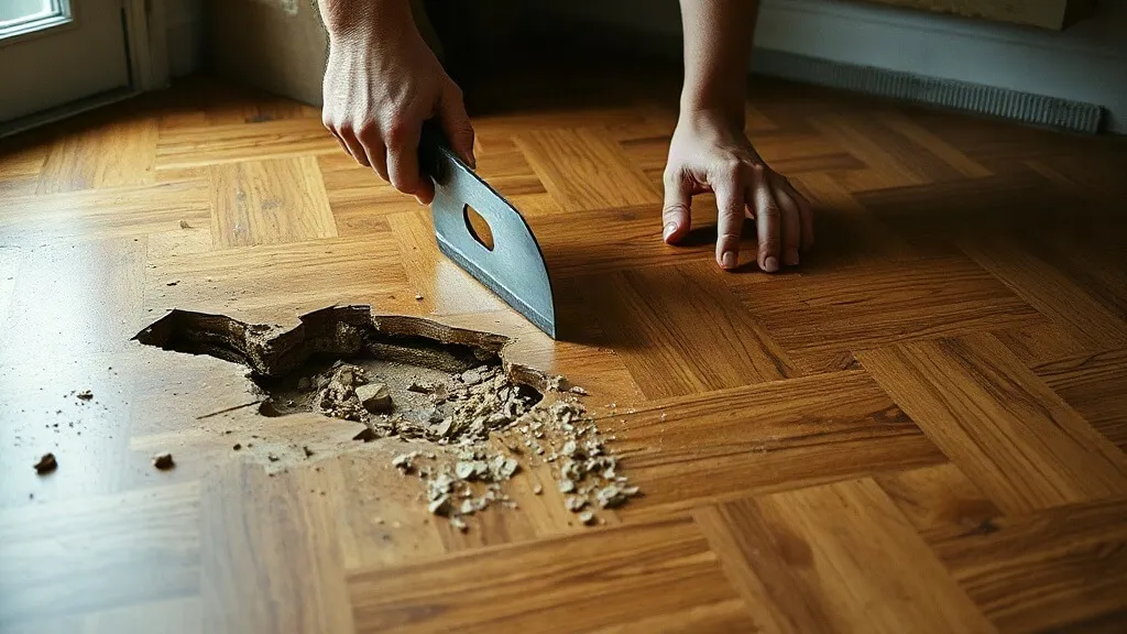 Rimozione di un listone danneggiato dal parquet