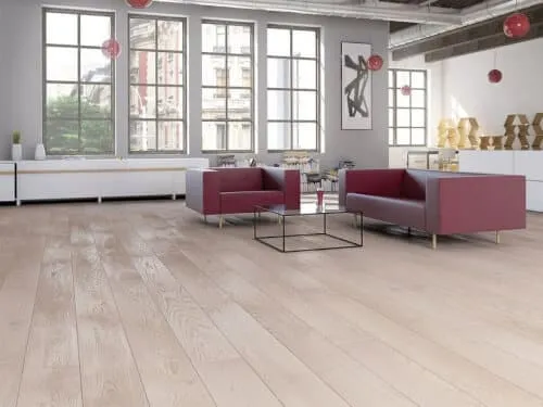 Due fiocchi di neve su un parquet bianco, una scena invernale che ricorda la bellezza della natura